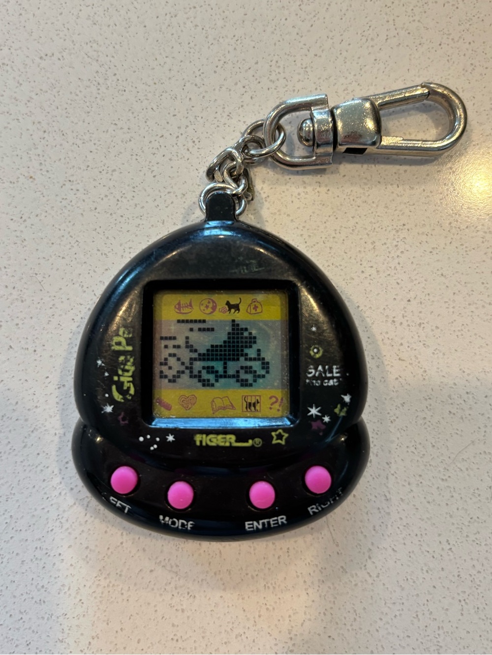1997 Tiger Giga Pets Salem the Cat Pet Keychain